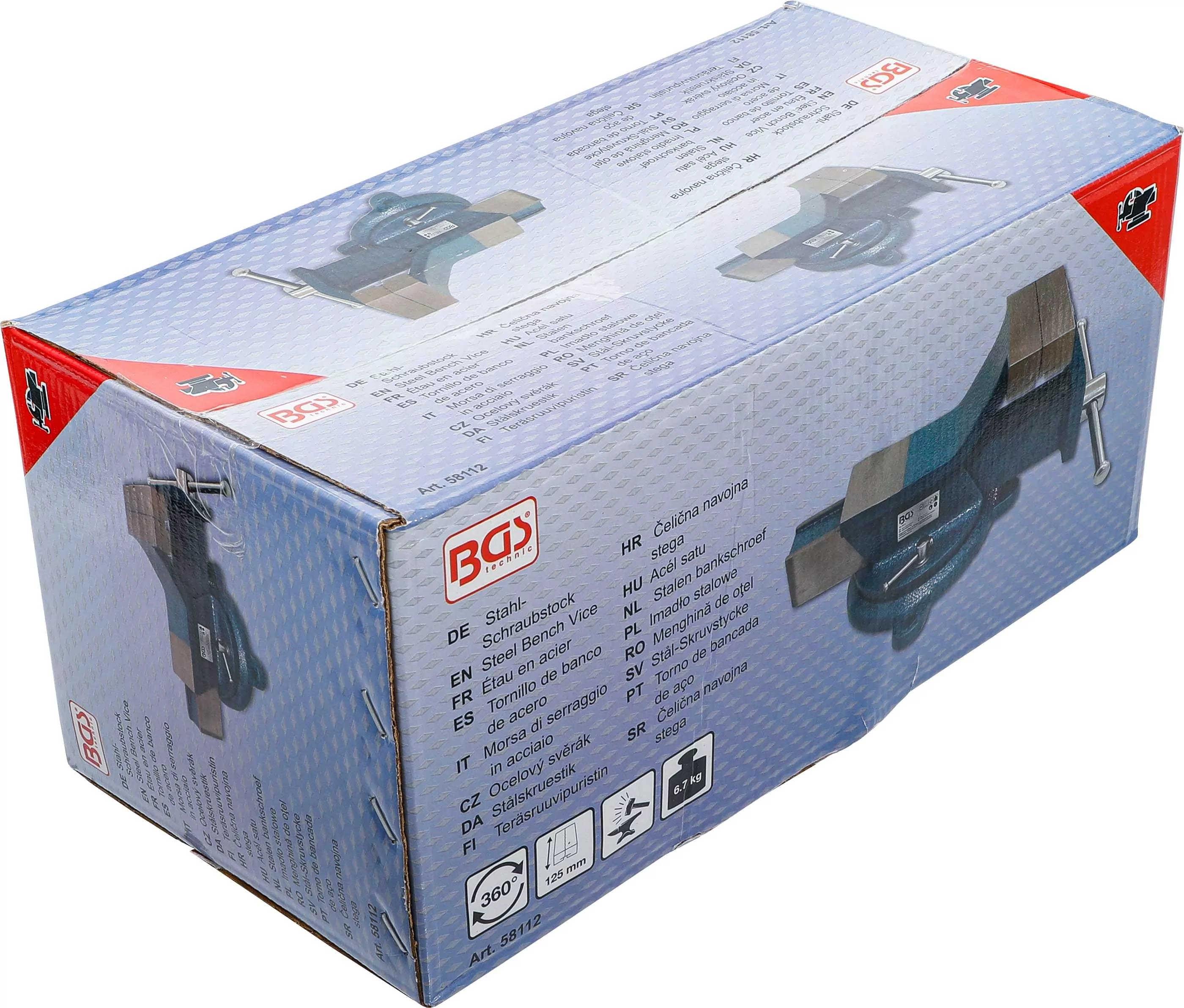 Stahl-Schraubstock | geschmiedet | 125 mm Spannbacken