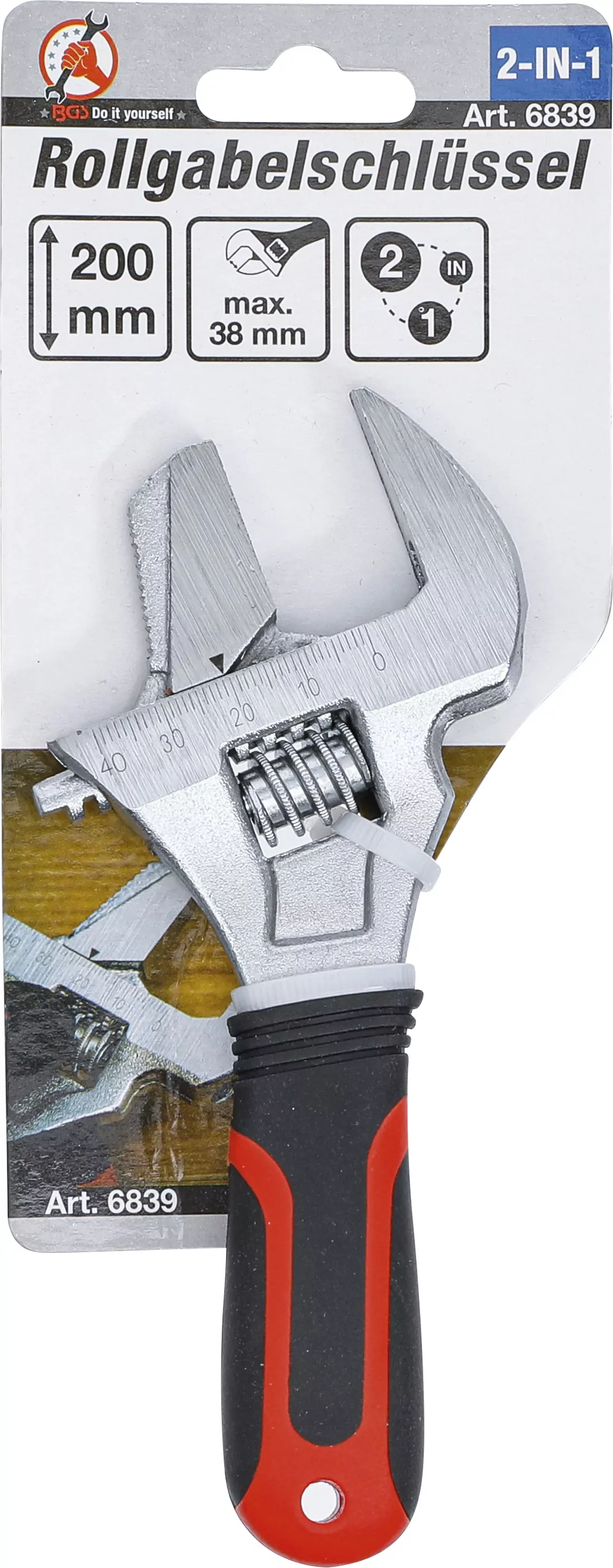 Rollgabelschlüssel mit Kunststoff-Softgriff | SW max. 38 mm