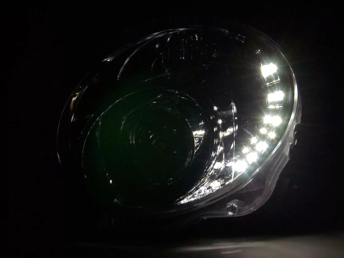 Scheinwerfer Set Daylight LED TFL-Optik Fiat 500 Bj. 07- chrom