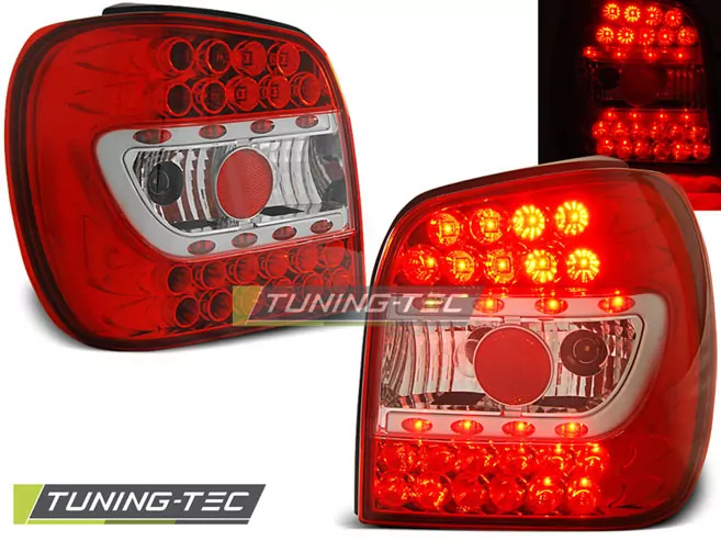 Led Tail Lights Red White Fits Vw Polo 6n 10.94-09.99