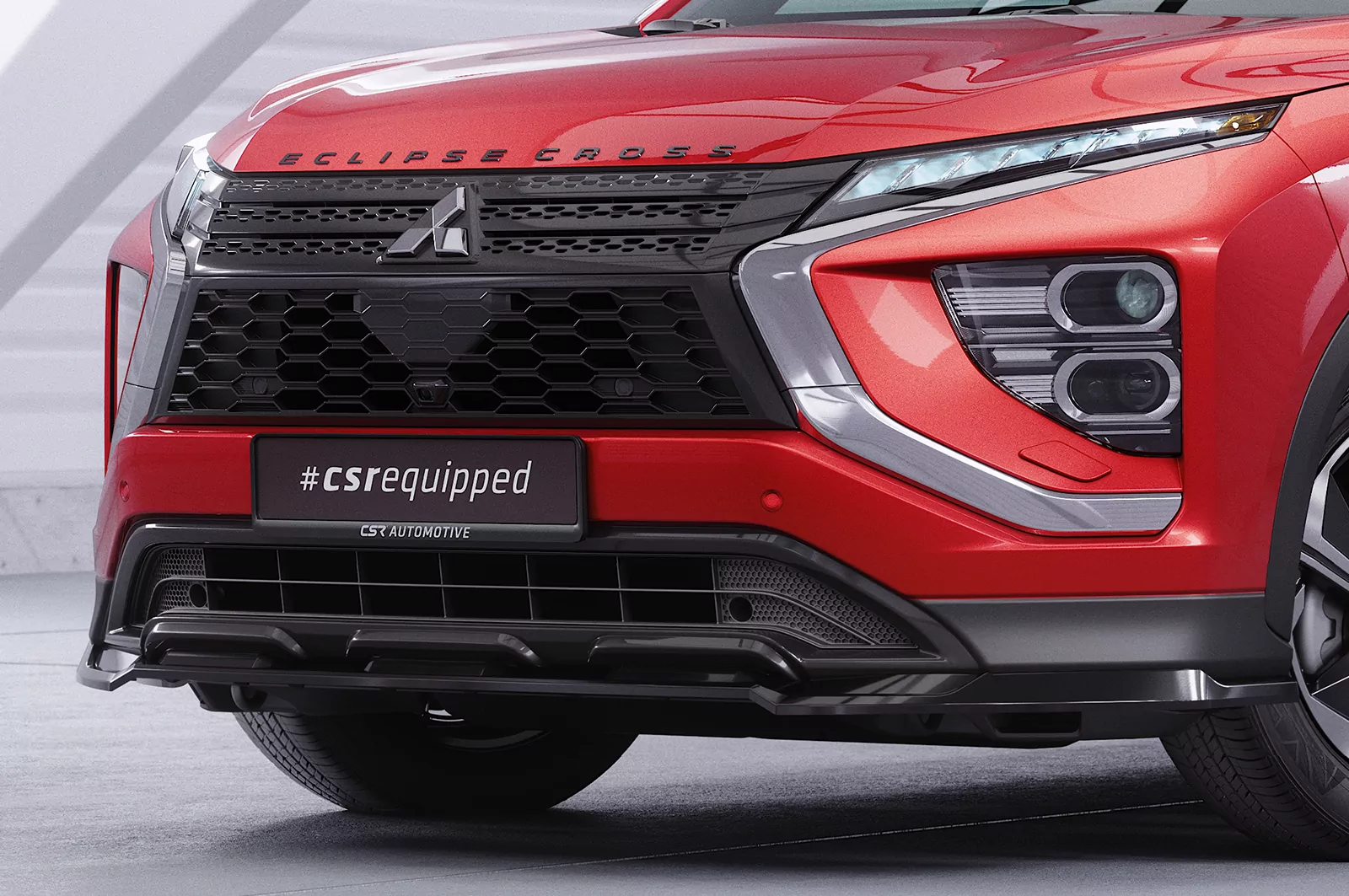 Cup-Spoilerlippe mit ABE für Mitsubishi Eclipse Cross CSL685 Schwarz Strukturiert