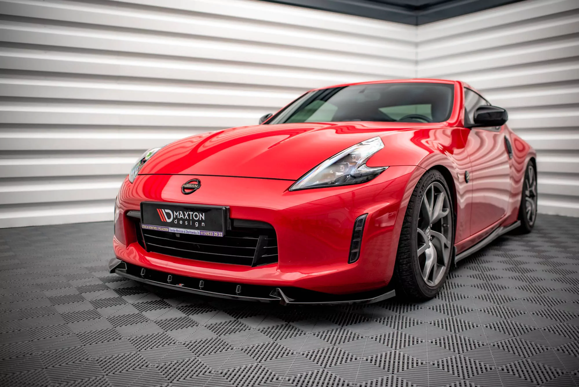 Front Ansatz V.3 Für Nissan 370Z Facelift Schwarz Hochglanz