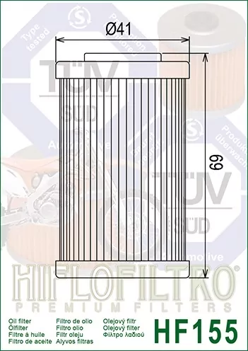 Hiflo Ölfilter Hf155 (alternative Champion 089320)