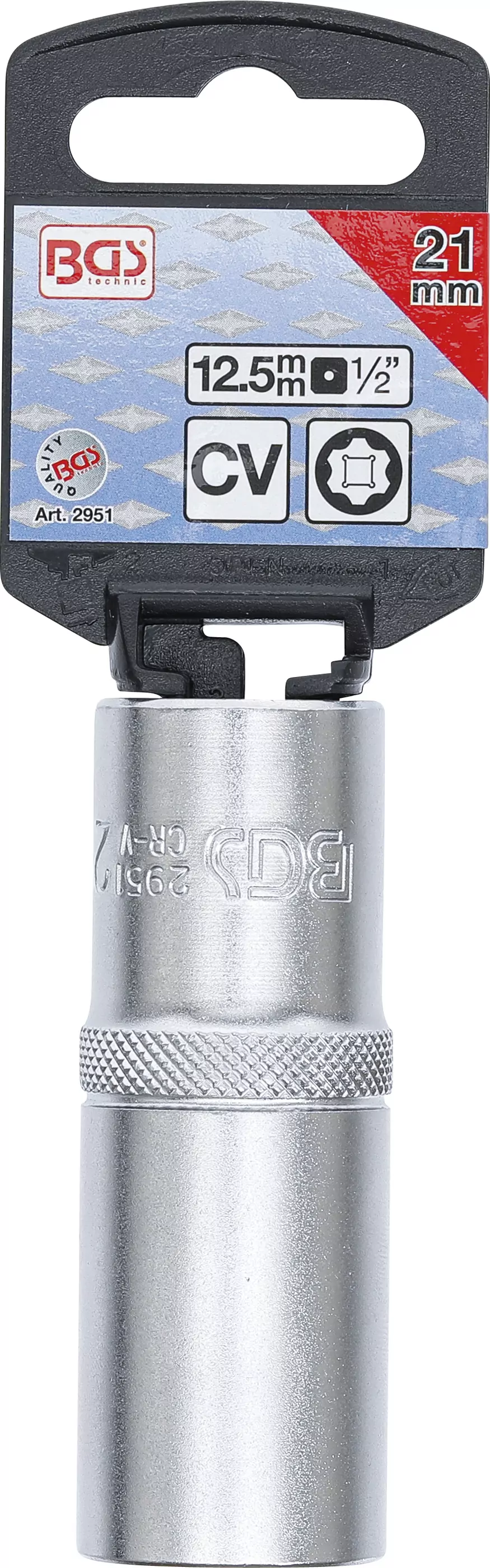 Steckschlüssel-Einsatz Super Lock, tief | Antrieb Innenvierkant 12,5 mm (1/2") | SW 21 mm