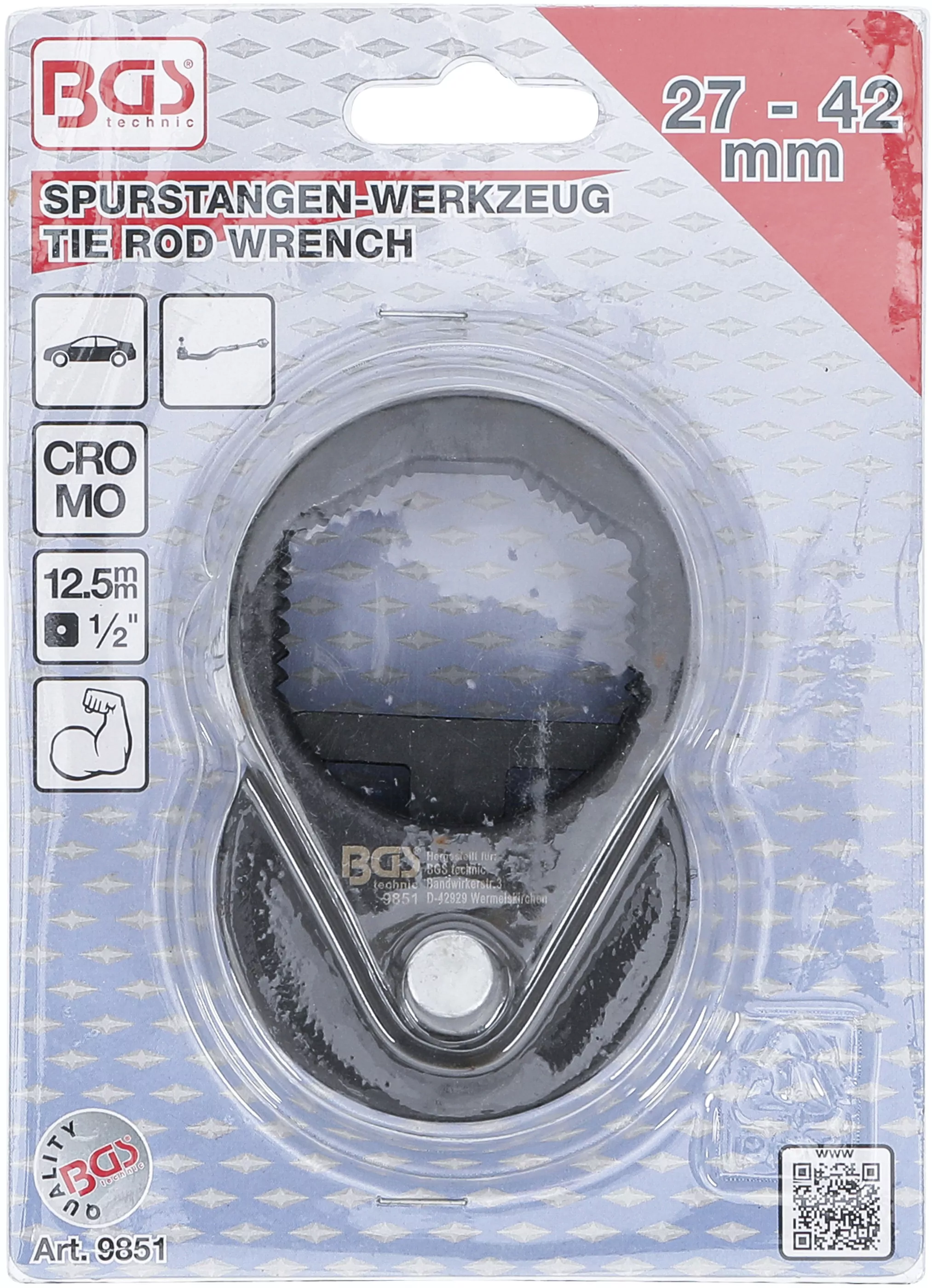 Spurstangen-Werkzeug | Antrieb Innenvierkant 12,5 mm (1/2") | 27 - 42 mm