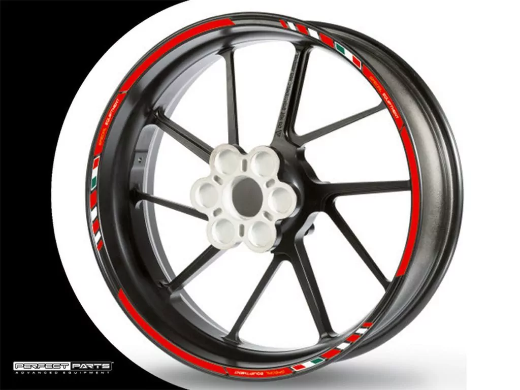 Felgenrandaufkleber GP Race rot-weiß