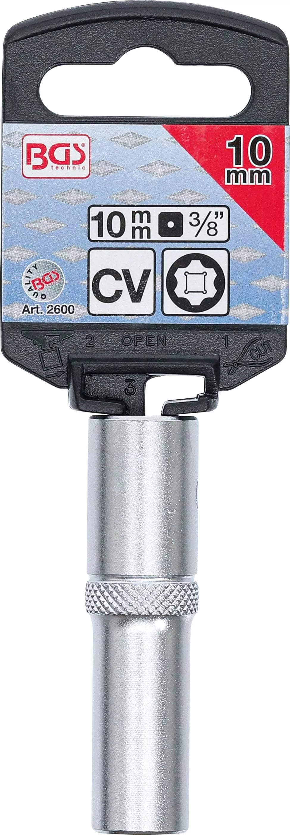 Steckschlüssel-Einsatz Super Lock, tief | Antrieb Innenvierkant 10 mm (3/8") | SW 10 mm