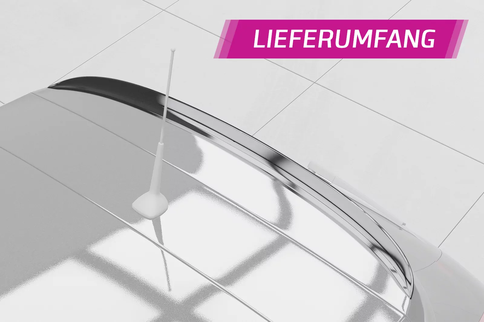 Heckflügel mit ABE für Lancia Ypsilon (864) HF067 Schwarz Strukturiert