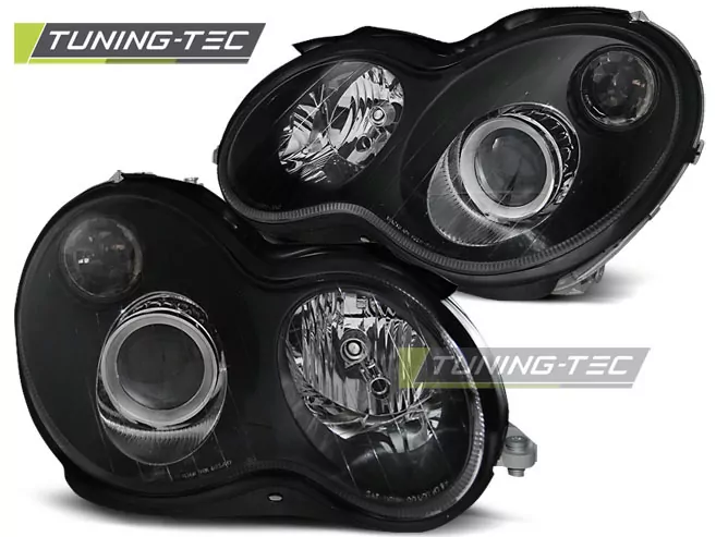 Headlights Black Fits Mercedes W203 C-Klasse 07.00-03.04