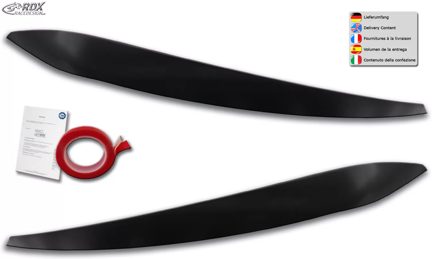 RDX Scheinwerferblenden für VW Touran 5T (2015+; nur für LED-Scheinwerfer) Böser Blick