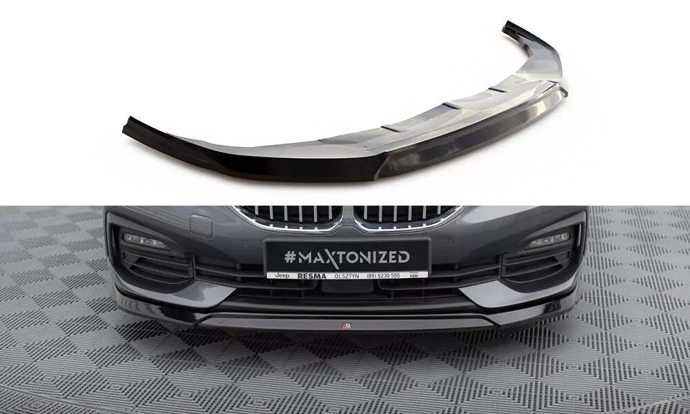 Front Ansatz V.2 Für BMW 1er F40 Schwarz Hochglanz
