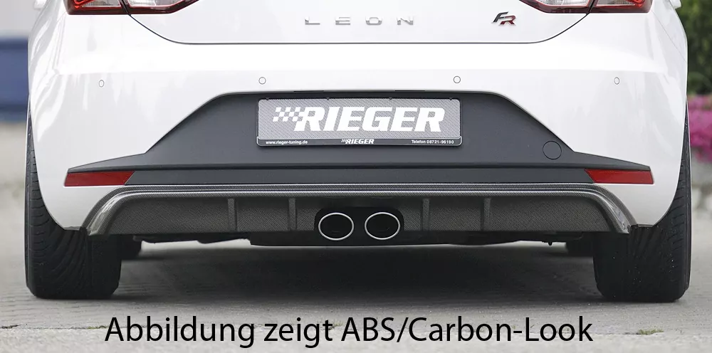 Rieger Heckeinsatz für Seat Leon FR (5F) - 3-tür. (SC) 01.13-12.16 (bis Facelift) carbon optik