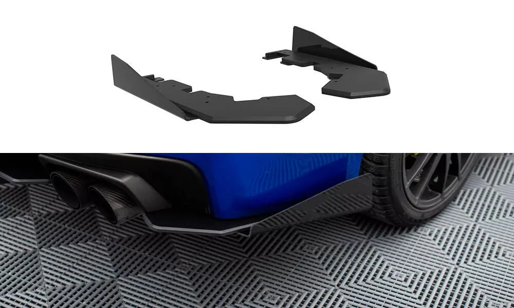 Street Pro Heck Ansatz Flaps Diffusor +Flaps Für Subaru WRX STI Mk1 Schwarz Hochglanz
