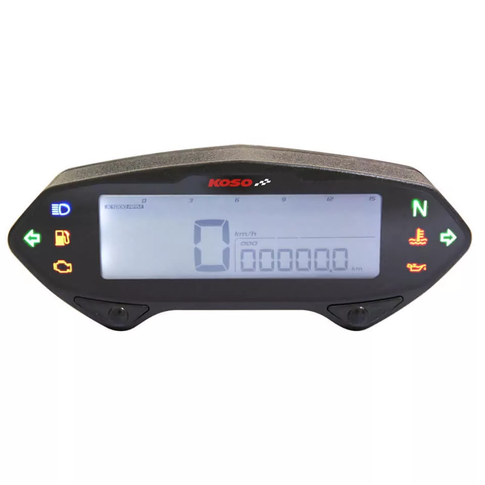 KOSO DB-01RN LCD Multifunktions-Drehzahlmesser schwarz