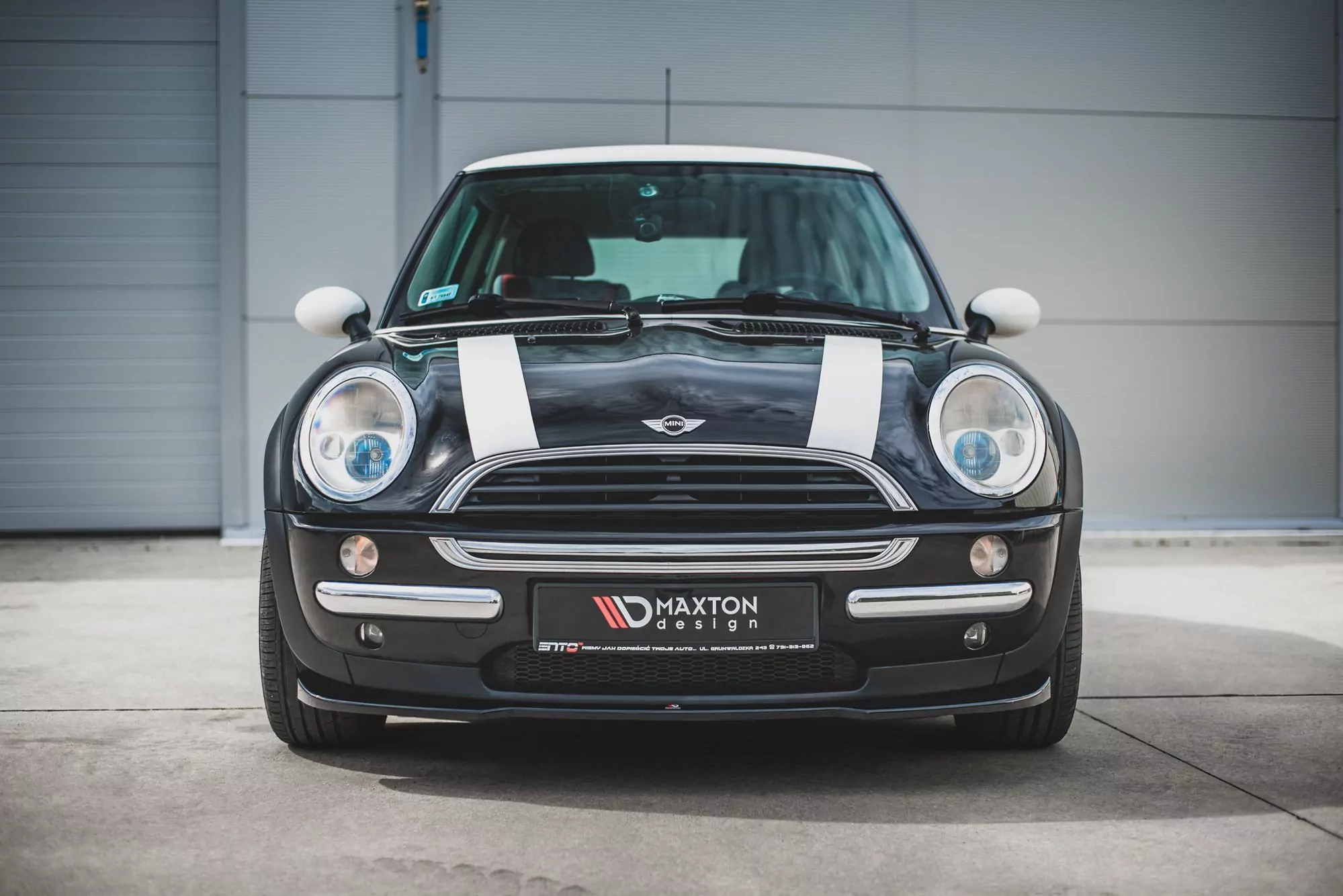 Front Ansatz Passend Für Mini Cooper / One R50  Schwarz Hochglanz