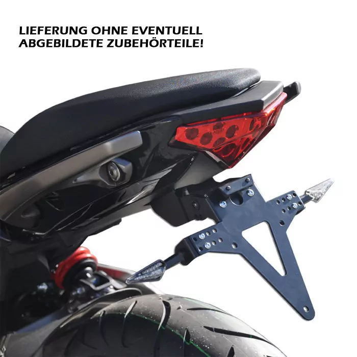 Kennzeichenhalter | KAWASAKI ER-6N / F | 12-16 verstellbar | schwarz | inkl. Reflektorhalter
