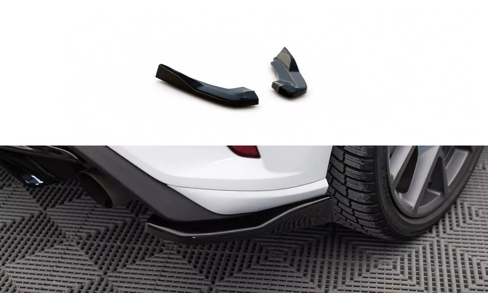 Heck Ansatz Flaps Diffusor Passend Für Diffusor Passend Für V.2 Ford Focus ST Mk4  Schwarz Hochglanz Schwarz Hochglanz