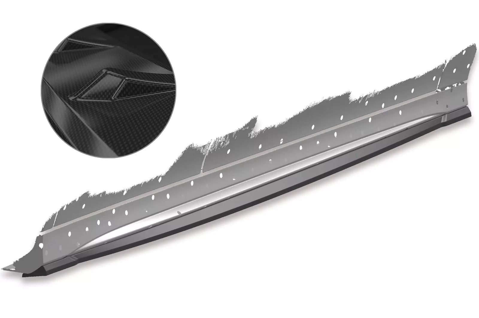 Seitenschweller für Mercedes Benz CLA C118 / X118 AMG-Line SS470-C Carbon Look Hochglanz