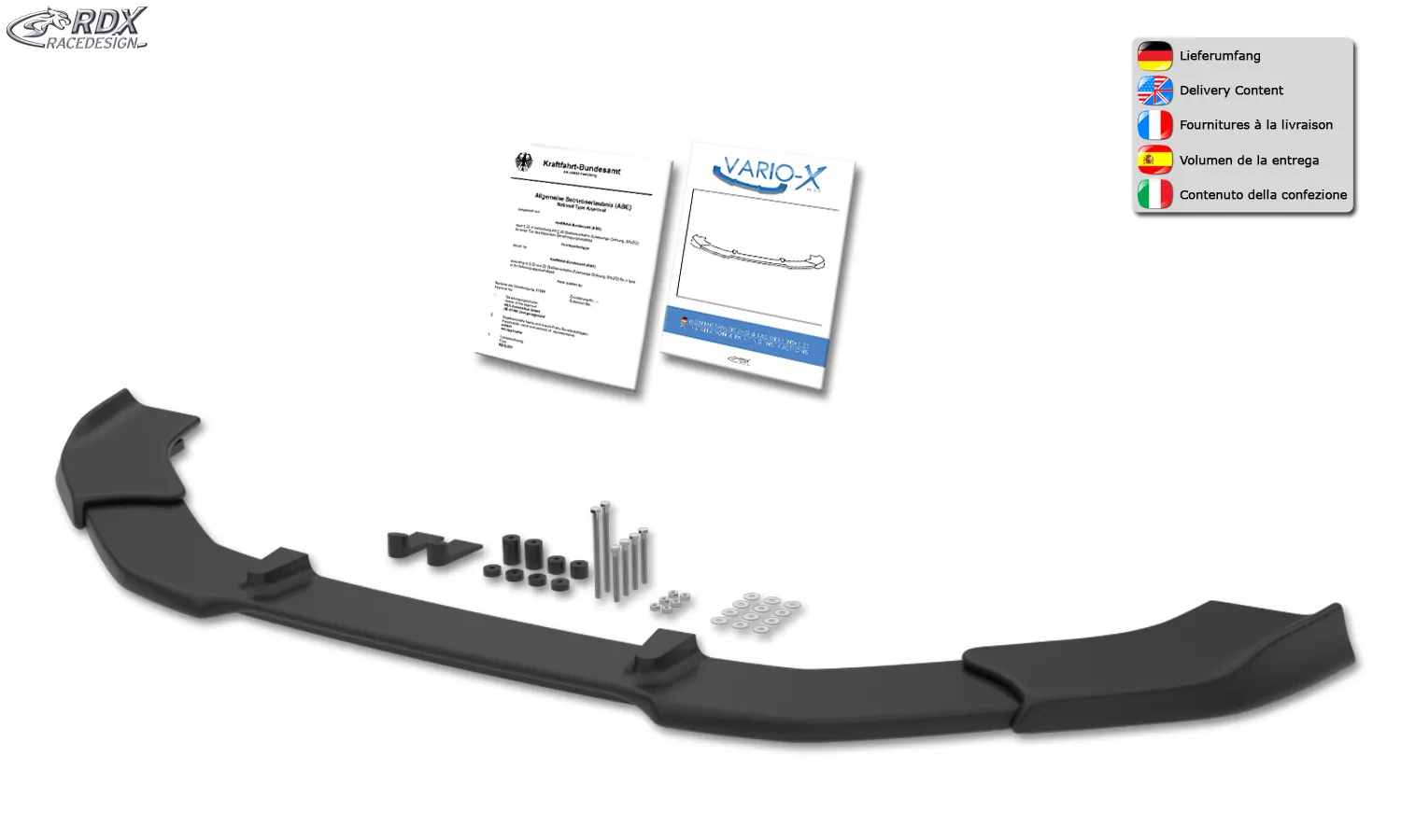 RDX Frontspoiler VARIO-X für MAZDA 2 (DJ) 2014-2020 Frontlippe Front Ansatz Vorne Spoilerlippe