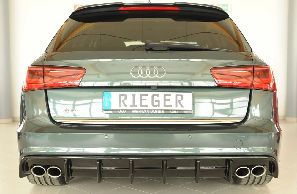 Rieger Heckeinsatz (für Fzg. mit AHK) glanz schwarz für Audi A6 S6 (4G/C7) Lim. 09.14- (ab Facelift)