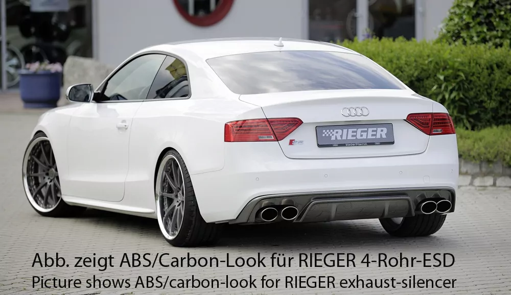 Rieger Heckeinsatz für Audi A5 (B8/B81) - Cabrio 10.11-06.16 (ab Facelift) carbon optik