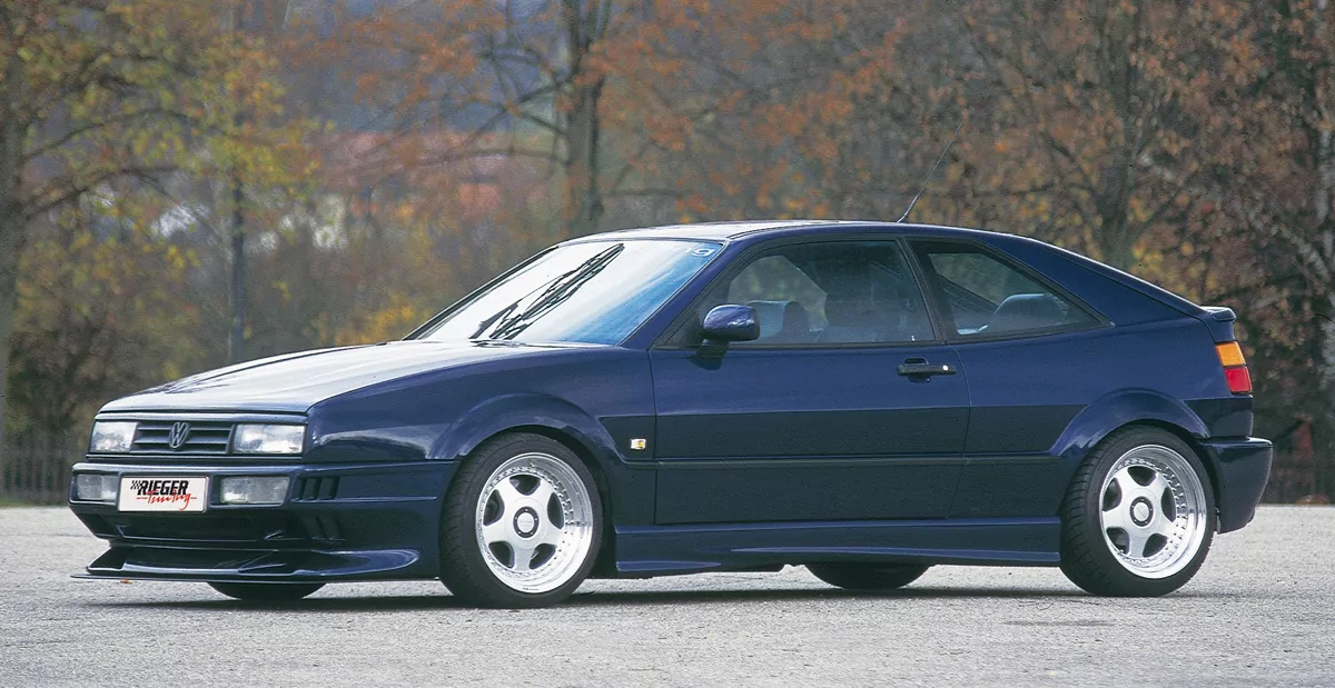 Rieger Spoilerstoßstange Breitbau I für VW Corrado (53I) | Coupé 88-95 inkl. Haltewinkel für Serienkotflügel