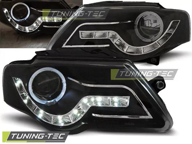 HEADLIGHTS DAYLIGHT BLACK fits VW PASSAT B6 3C 03.05-10