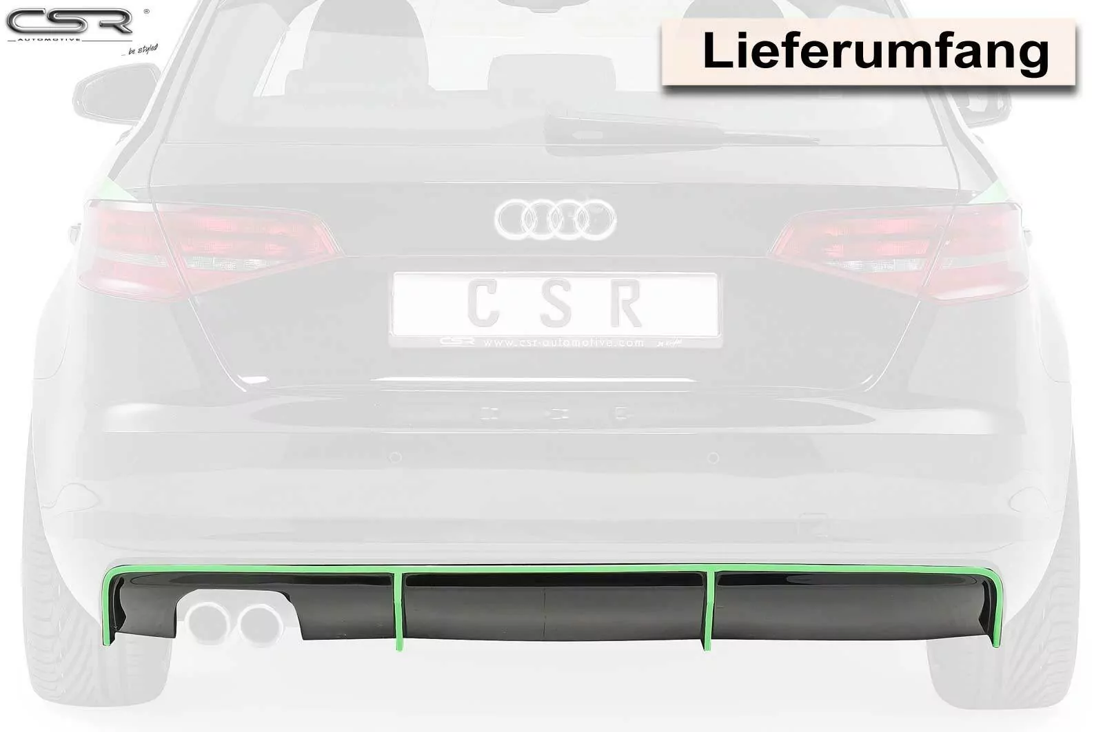 Heckansatz für Audi A3 8V Sportback/3-Türer HA184