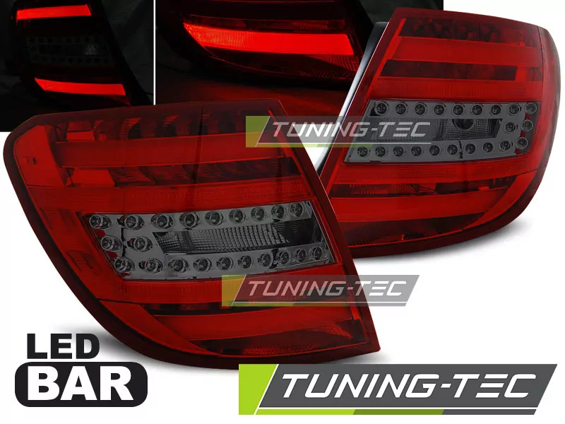 Led Bar Tail Lights Red Smoke Fits Mercedes C-klasa W204 Kombi 07-10