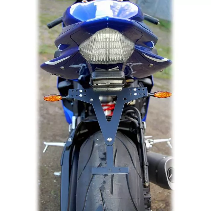 Kennzeichenhalter Yamaha R6, Bj. 06-16, Verstellbar, Schwarz, Inkl. Reflektorhalter
