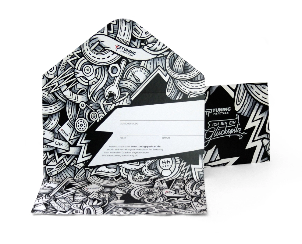 Gutschein aufgeklappt