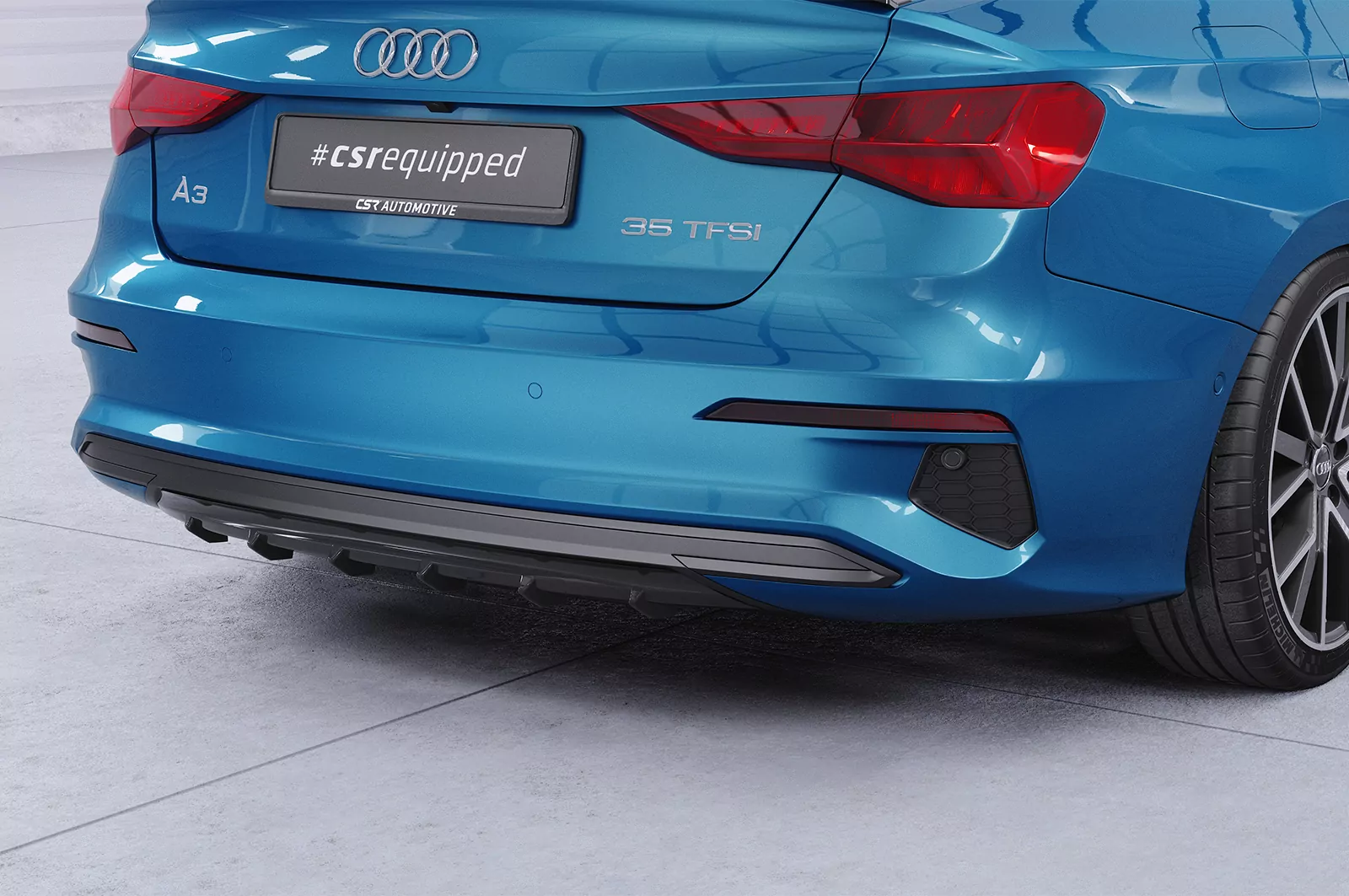 Heckansatz für Audi A3 8Y HA449 Schwarz Strukturiert