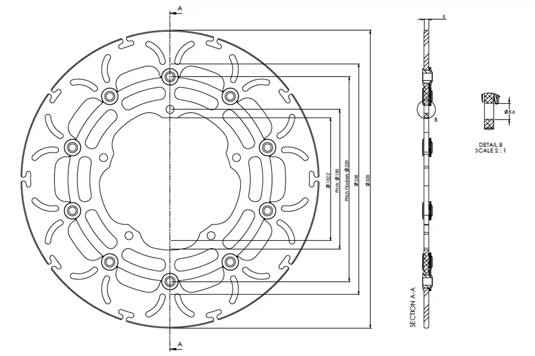 alpha Technik Bremsscheibe Omega-Design ABD33 vorne für Yamaha MT10 YFZ-R1 / M YFZ-R6