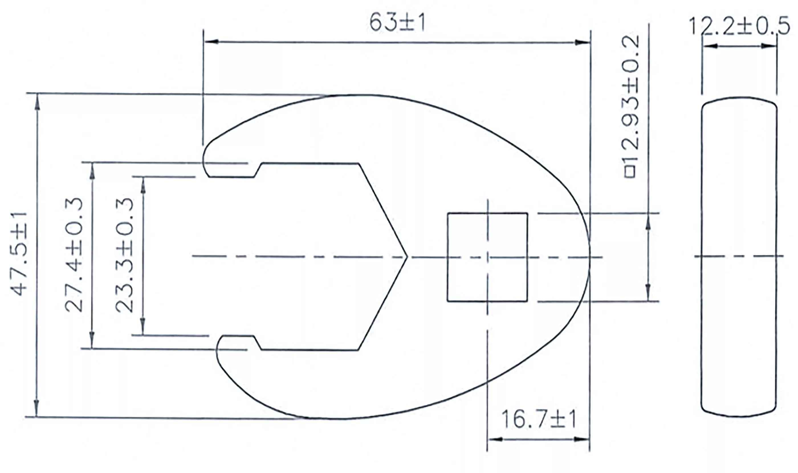 Hahnenfußschlüssel | Antrieb Innenvierkant 12,5 mm (1/2") | SW 27 mm