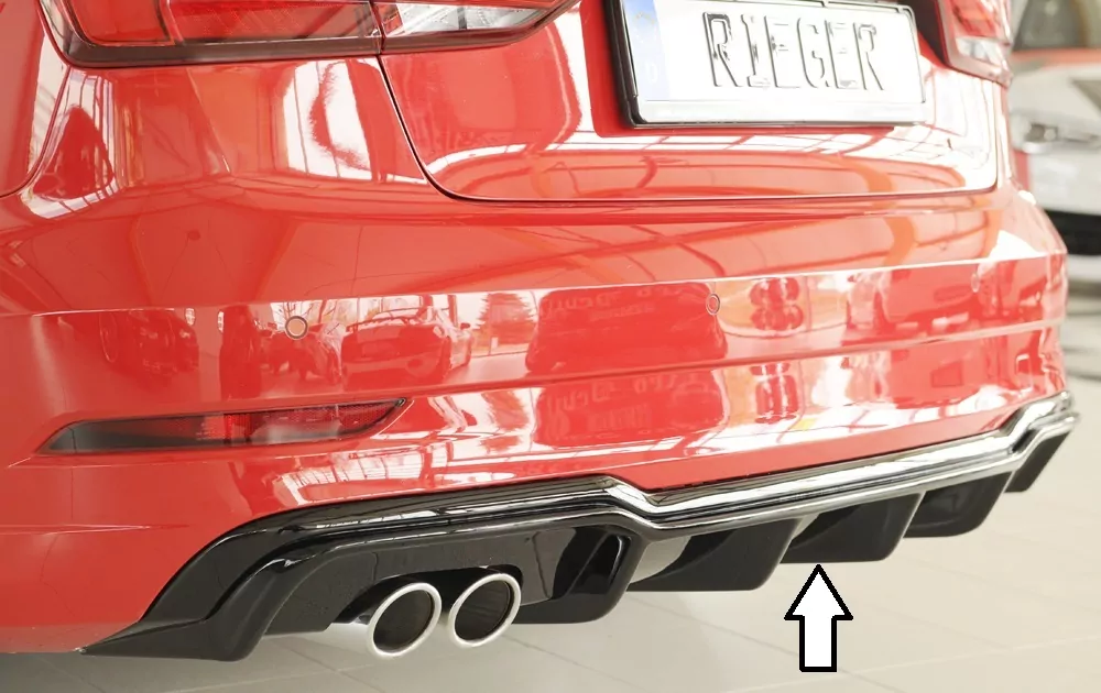 Rieger Heckeinsatz für Audi A3 (8V) - 5-tür. (Limousine 8VS) 09.16- (ab Facelift) schwarz glanz