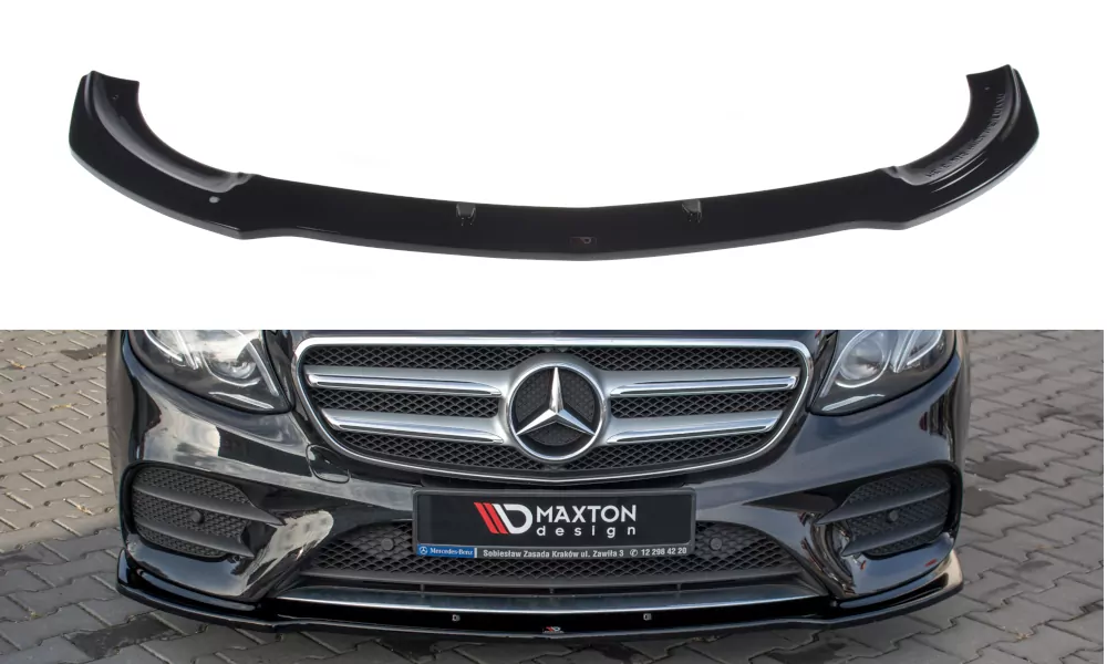 Front Ansatz Passend Für Passend Für Mercedes-Benz  E43 AMG / AMG-Line W213 Schwarz Hochglanz Schwarz Hochglanz