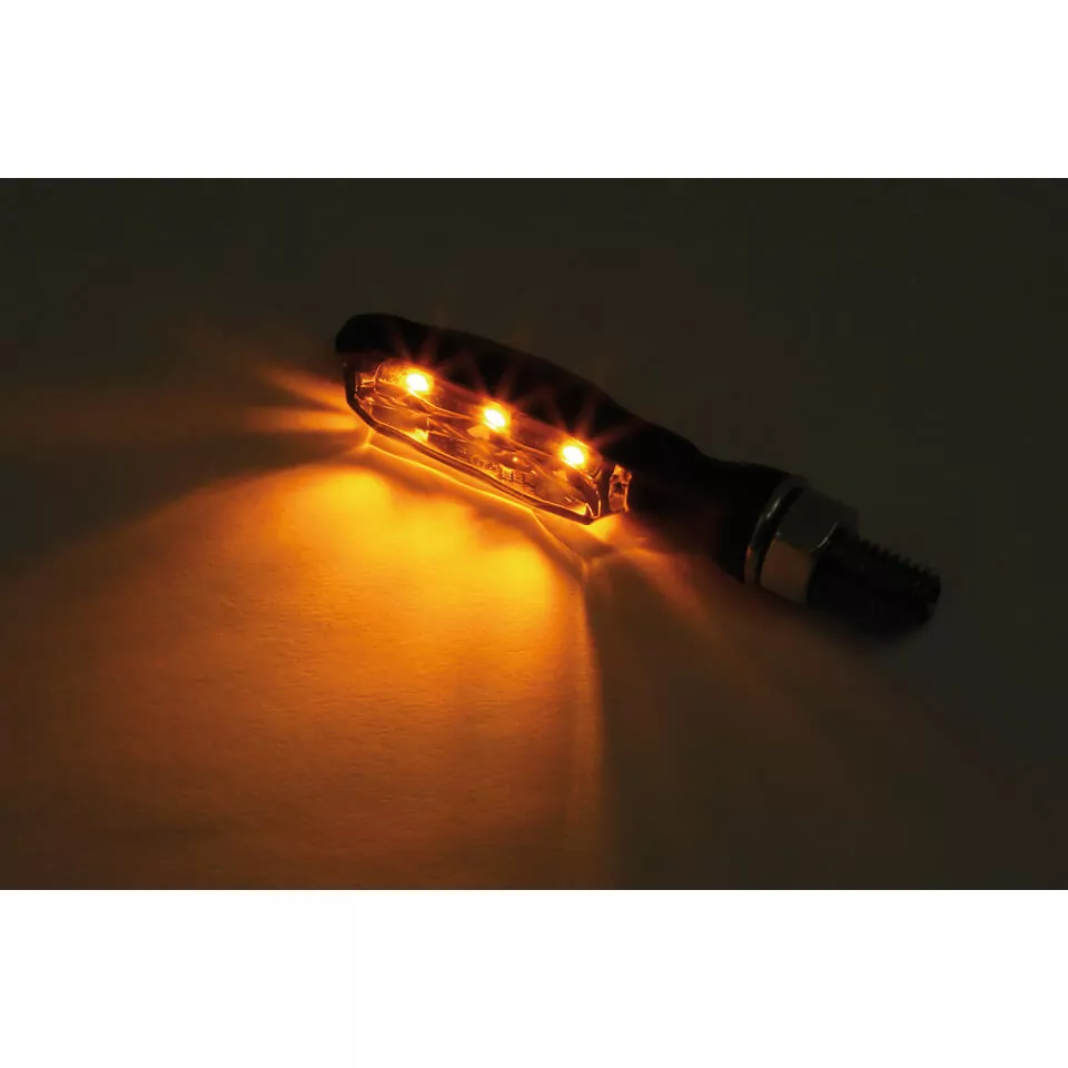 HIGHSIDER Pro Sonic-X1 LED Blinker Gehäuse Schwarz / Linse Rauchgrau (Paar), Vorn & Hinten