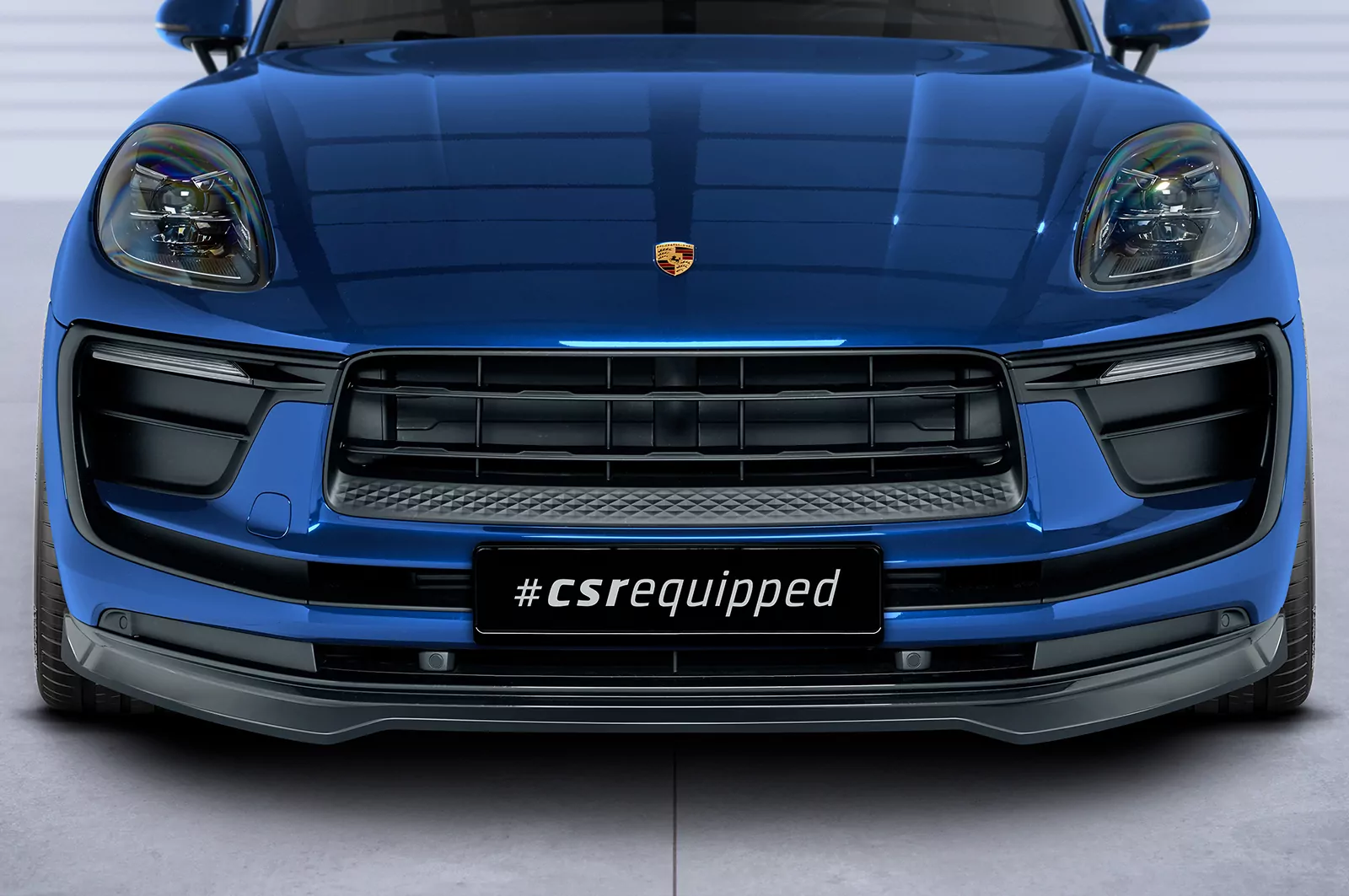 Cup-Spoilerlippe mit ABE für Porsche Macan CSL608 Schwarz Strukturiert