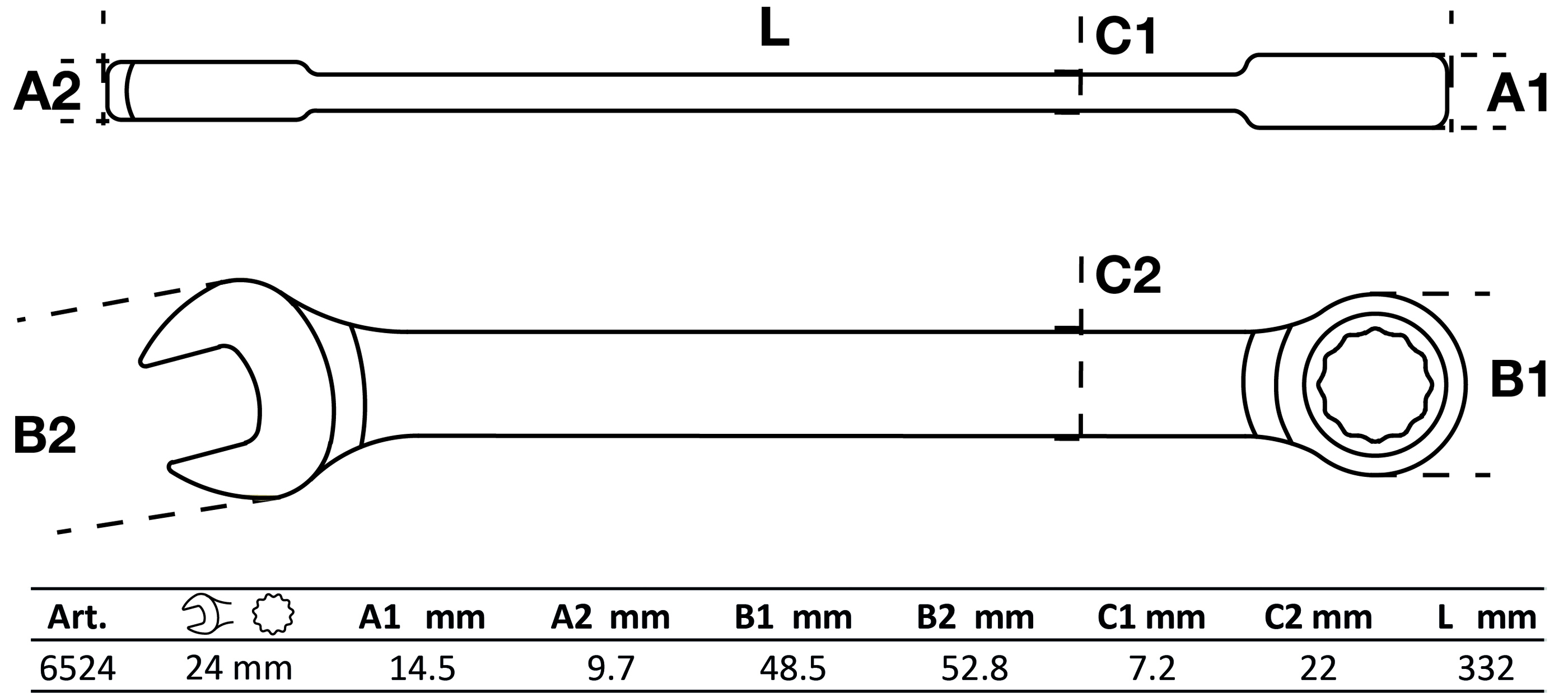 Ratschenring-Maulschlüssel | SW 24 mm