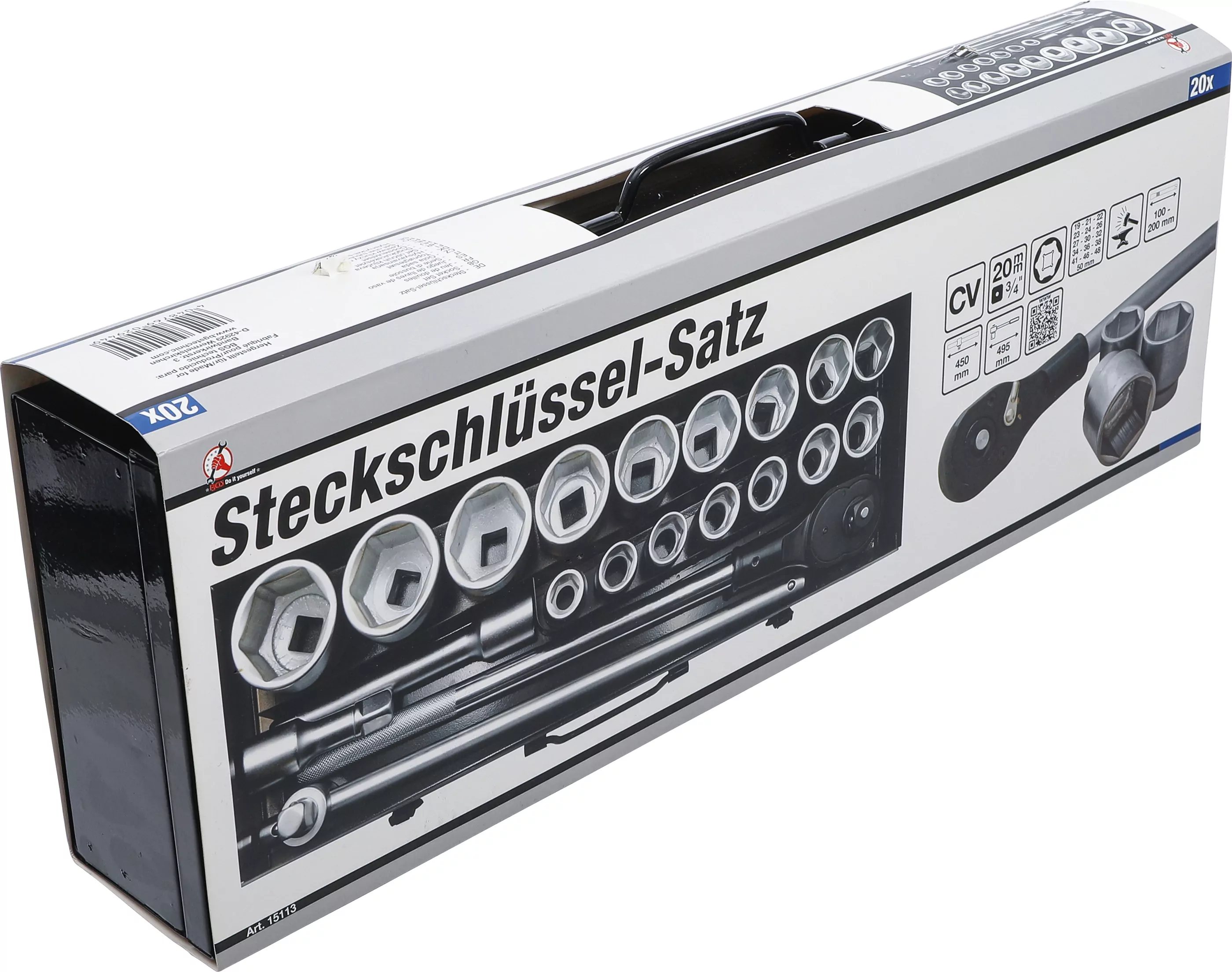 Steckschlüssel-Satz | Antrieb 20 mm (3/4") | SW 19 - 50 mm | 20-tlg.