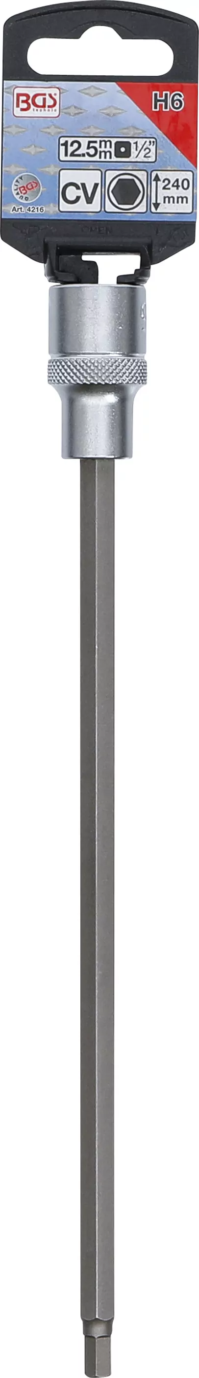 Bit-Einsatz | Länge 240 mm | Antrieb Innenvierkant 12,5 mm (1/2") | Innensechskant 6 mm