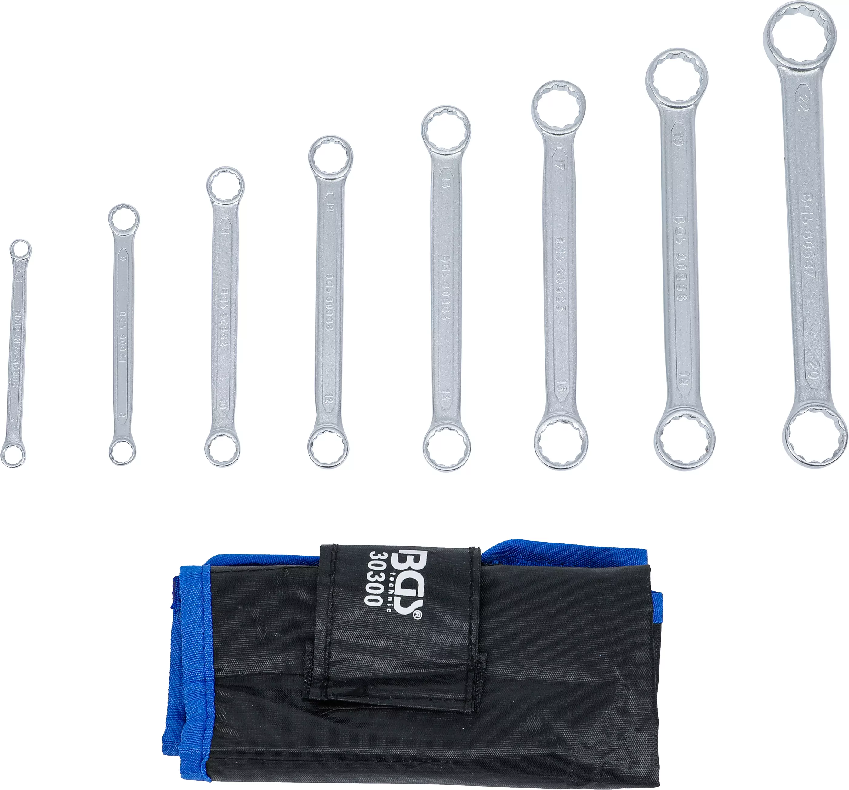 Doppel-Ringschlüssel-Satz | extra flach | SW 6 - 22 mm | 8-tlg.