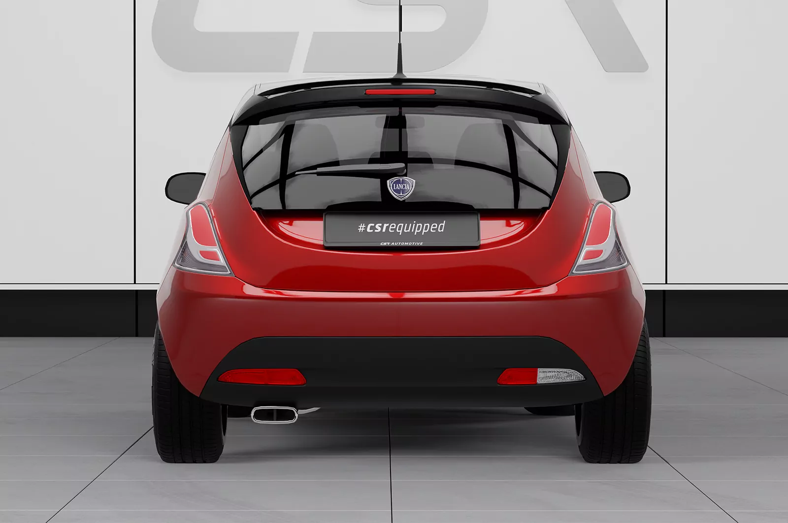 Heckflügel mit ABE für Lancia Ypsilon (864) HF067 Schwarz Strukturiert