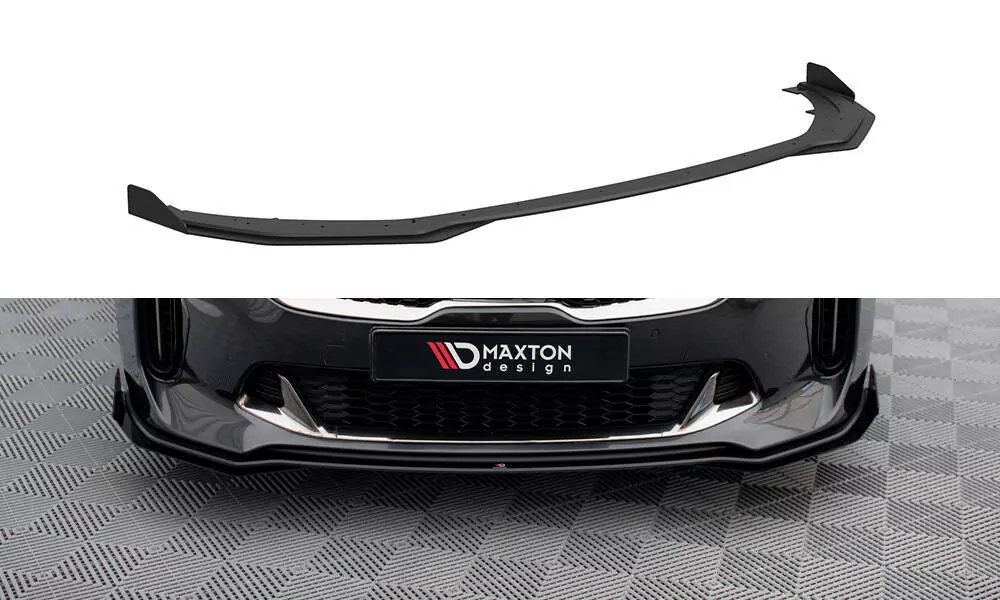 Street Pro Front Ansatz Für +Flaps Für + Flaps Kia Stinger GT / GT-Line / Standard Mk1 Schwarz Hochglanz