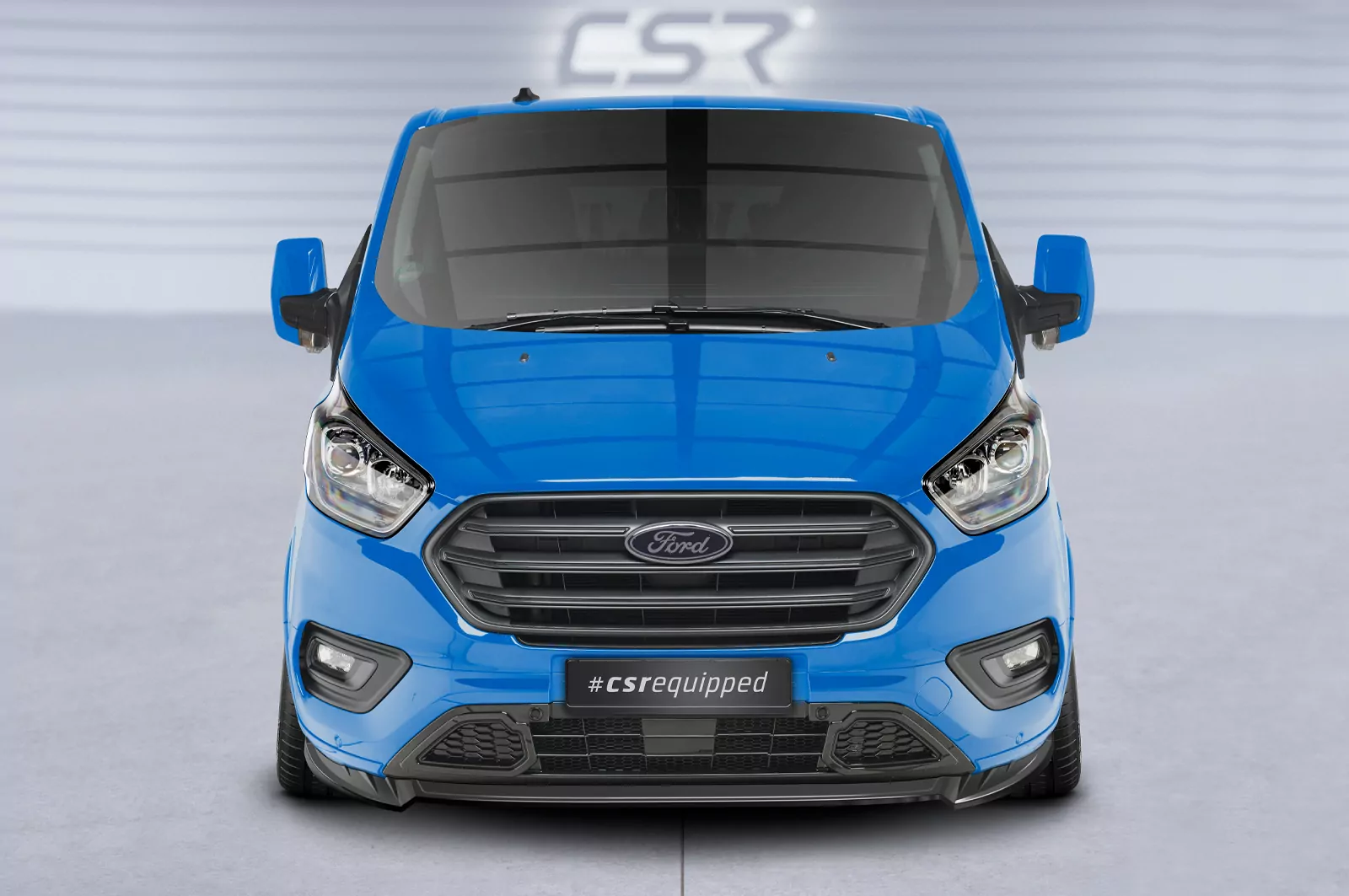 Cup-Spoilerlippe mit ABE für Ford Tourneo Custom CSL718 Schwarz Strukturiert