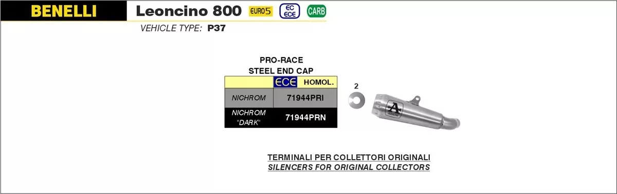 Arrow Pro-Race Edelstahl Benelli Leoncino 800 2022-