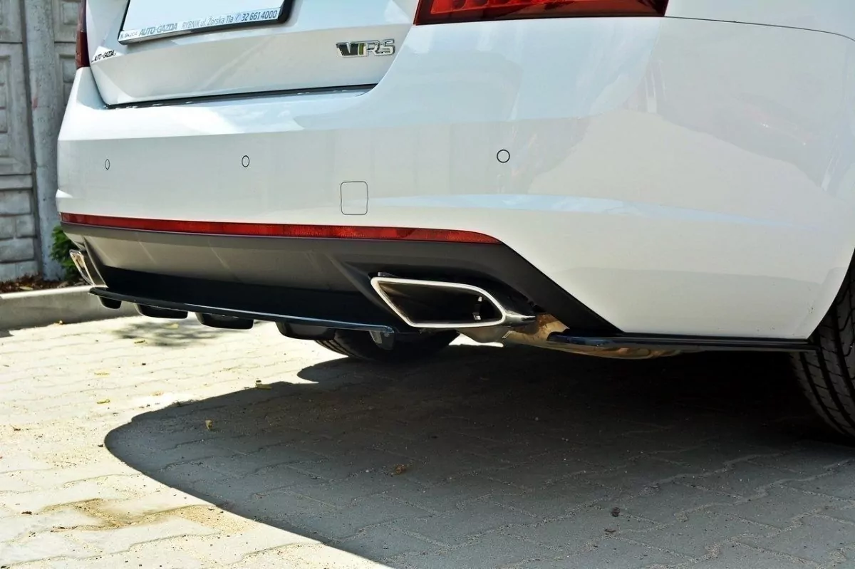 Heck Ansatz Flaps Diffusor Passend Für Diffusor Passend Für SKODA OCTAVIA III RS Vor FL/FL Schwarz Hochglanz Schwarz Hochglanz