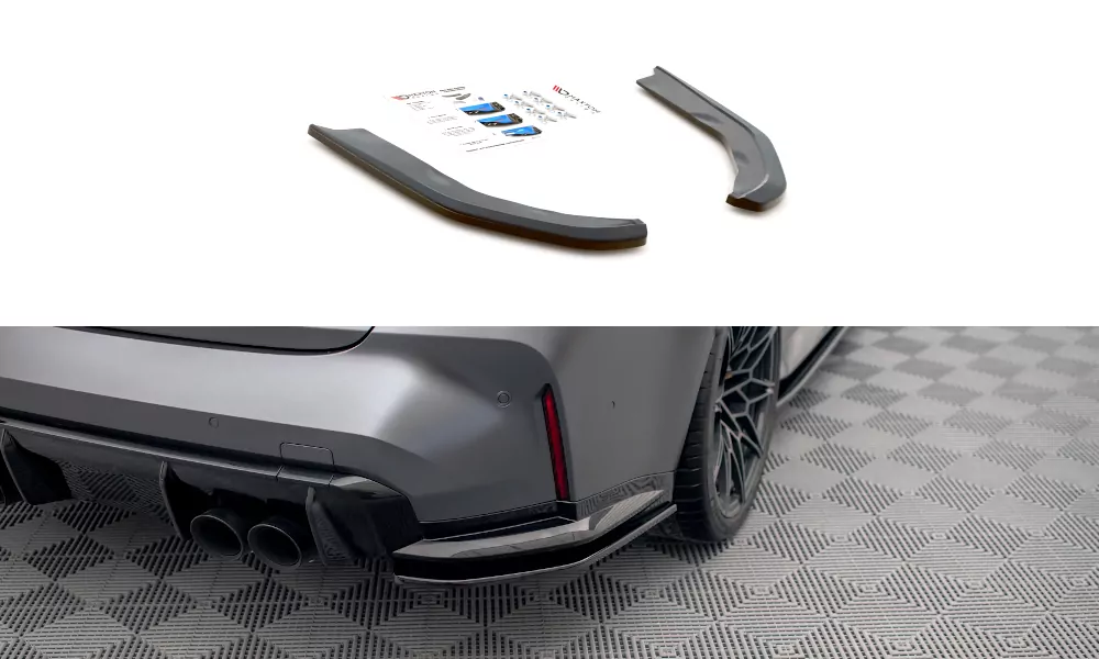 Heck Ansatz Flaps Diffusor V.1 Für BMW M3 Limousine / Touring G80 / G81 Schwarz Hochglanz