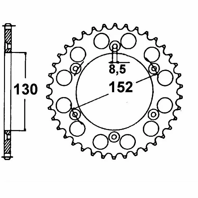 EK-Chain Kettensatz 520DEX für Aprilia MXV450 ab Modelljahr 2008-