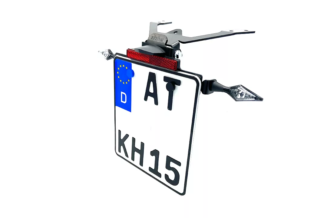 alpha Technik Kennzeichenhalter für Kawasaki ER-6N und ER-6F für Modelljahr 2009 - 2011 Typ ER650C / EX650C